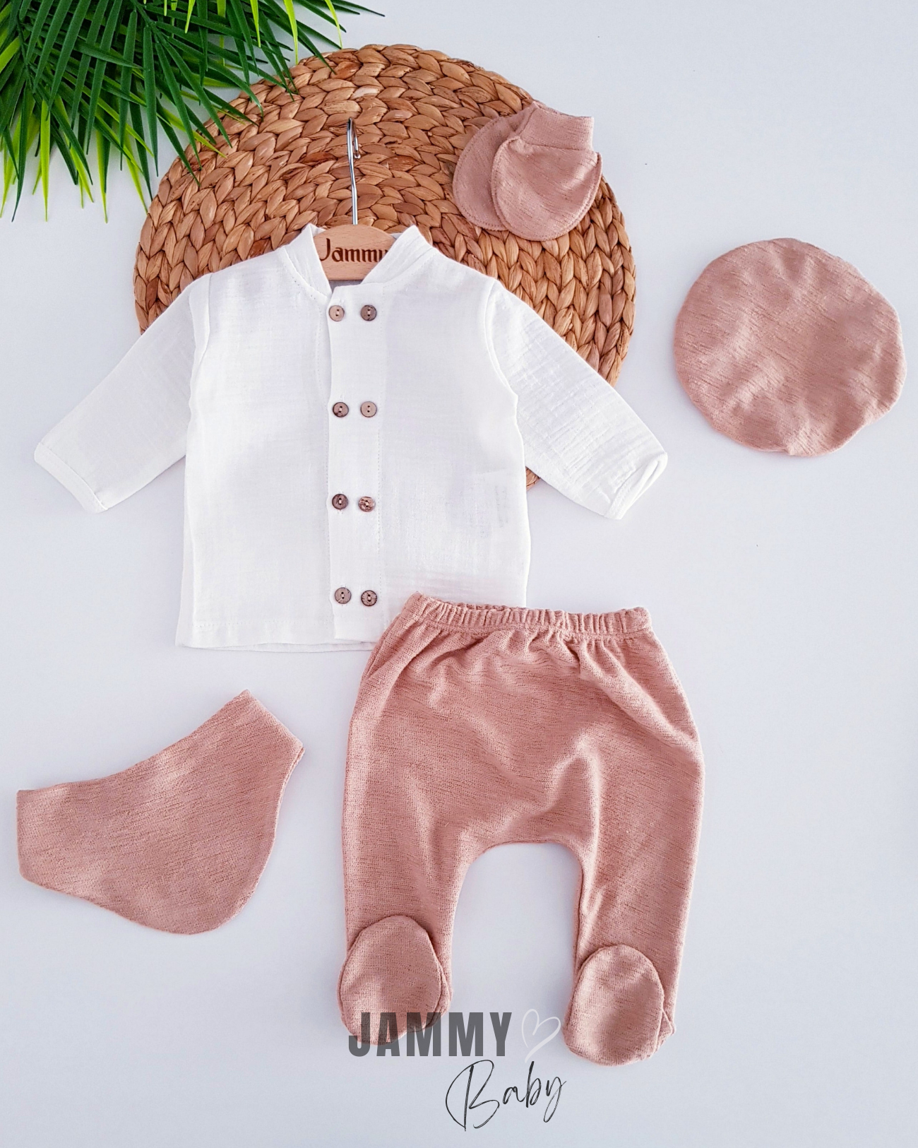 Beyzade Muslin 5 Piece Newborn Set-BROWN