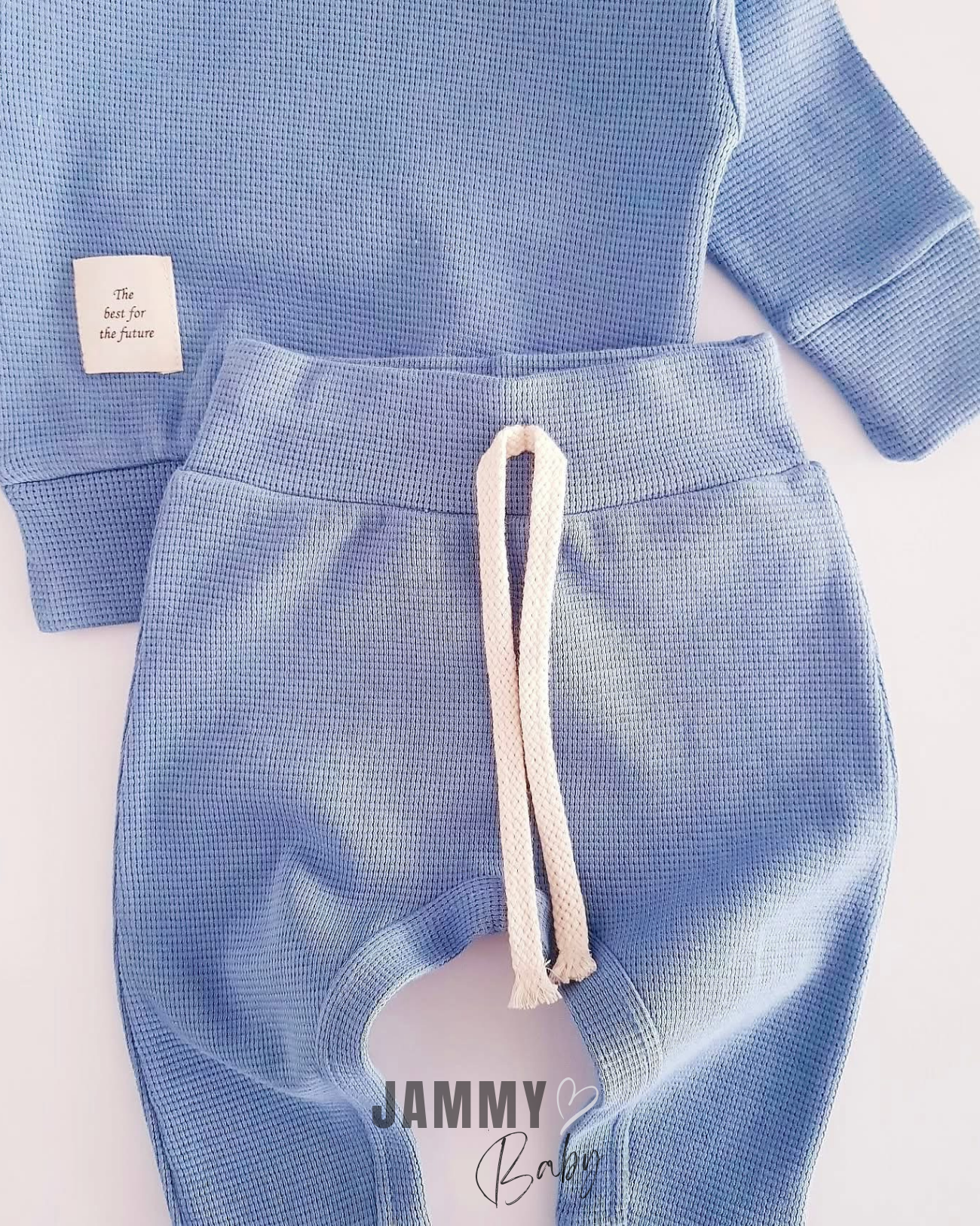 Boris Waffle Textured 2 Piece Set-İNDİGO