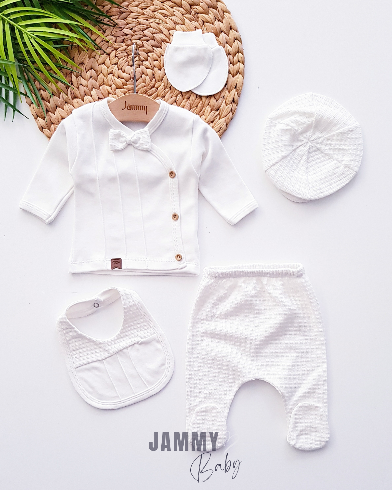 Carlo Cap 5 Piece Newborn Set-WHITE