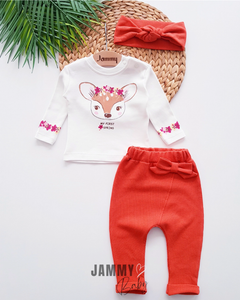 Gazelle Themed Bandana Seasonal Suit-TILE RED
