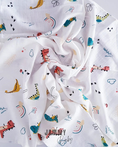 Dino Themed Muslin Blanket