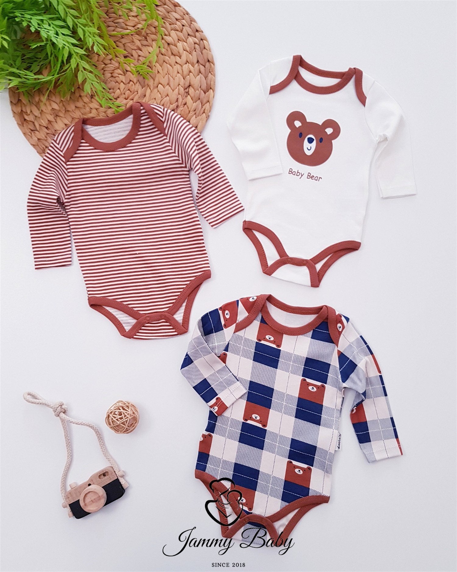 Plaid Teddy Bear 3-Piece Body Set - COLORFUL