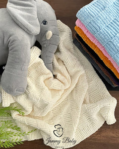 Hand Knitted Baby Blanket - ECRU
