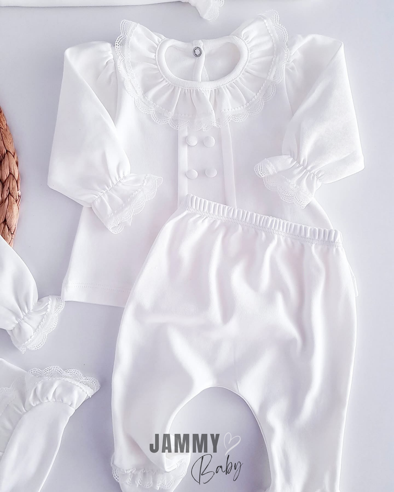 Elegant Lace 10 Parça Yenidoğan Seti-ECRU