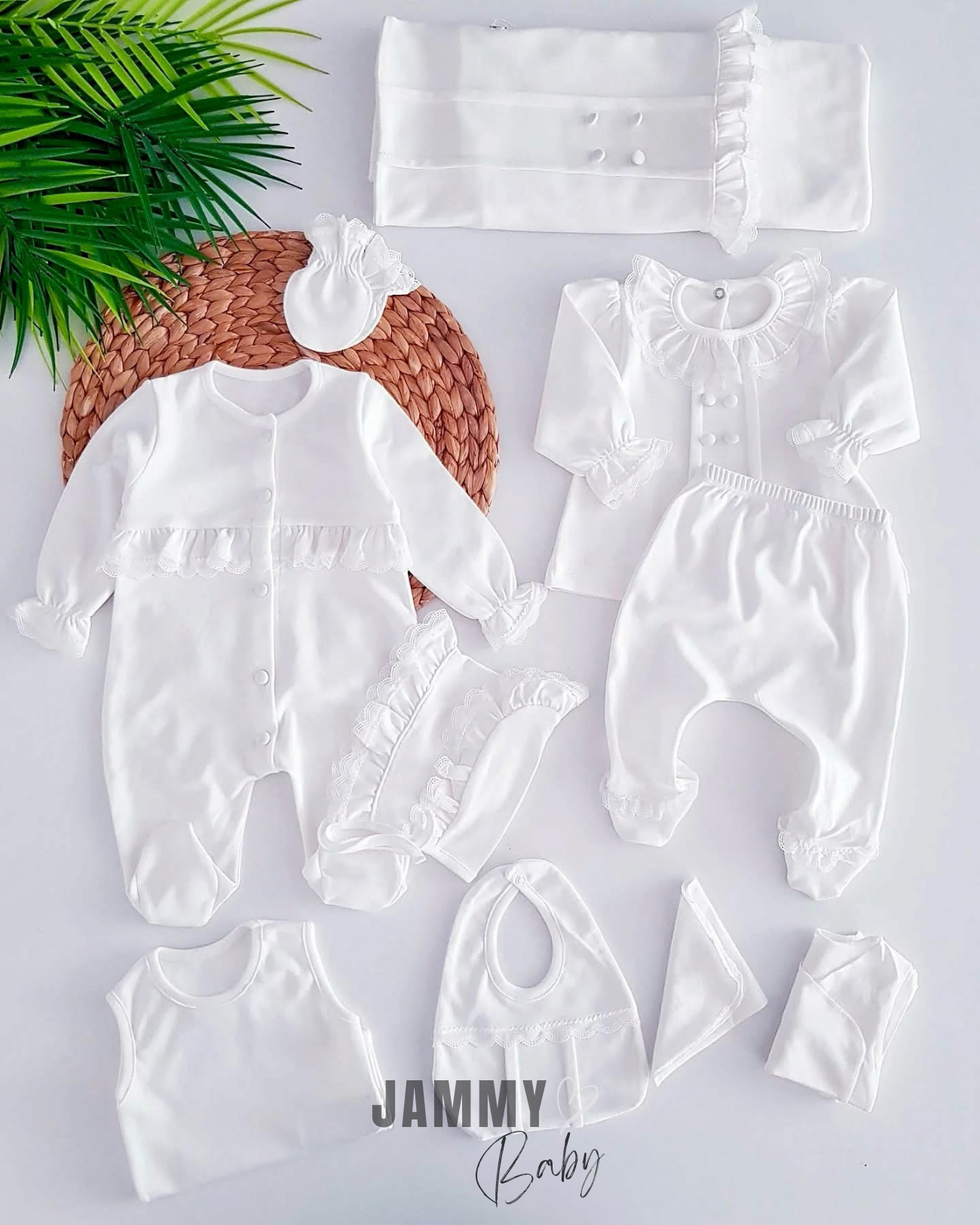 Elegant Lace 10 Parça Yenidoğan Seti-ECRU