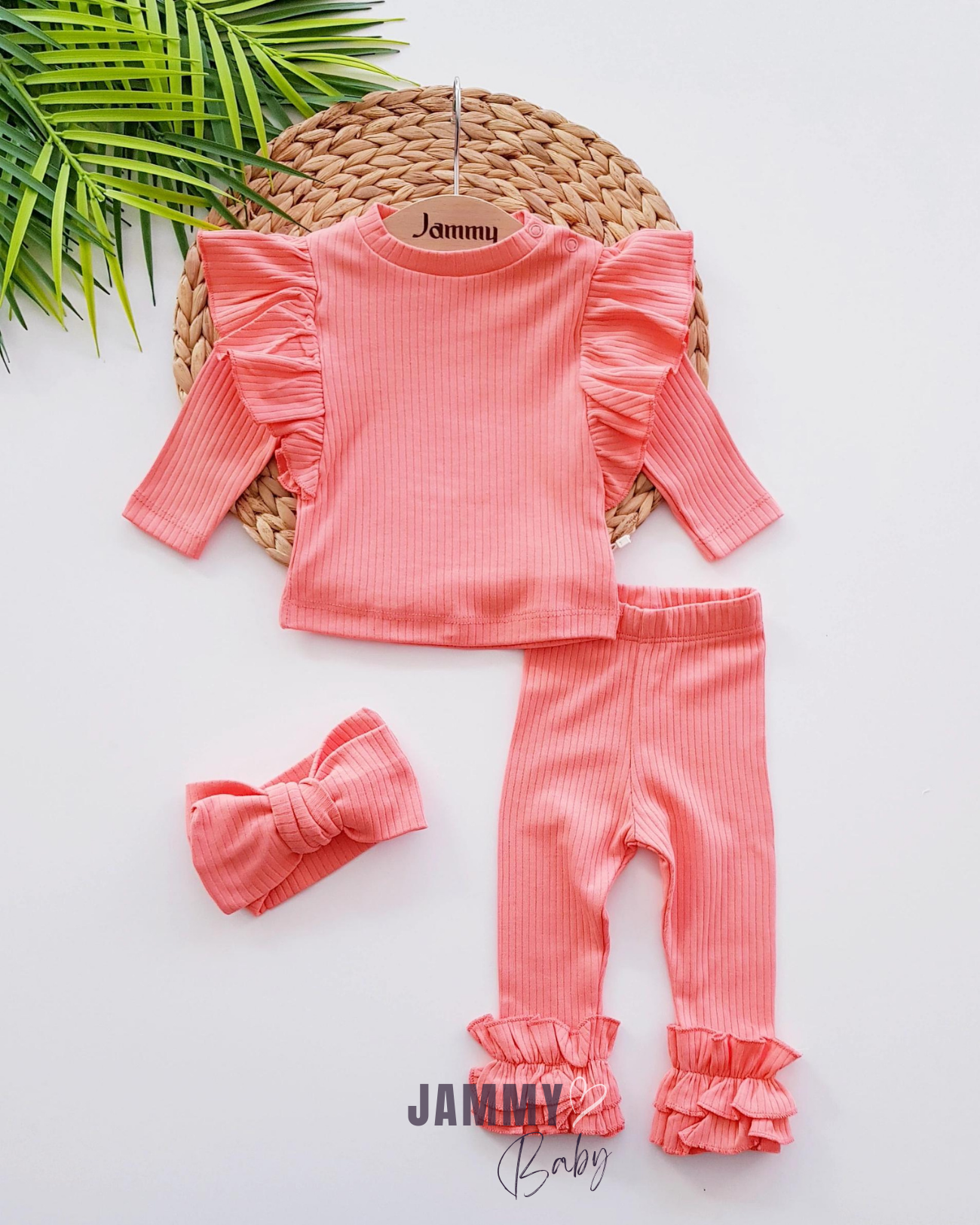 Elena Ruffle XL Bandana Camisole 3-delige set - PEACH