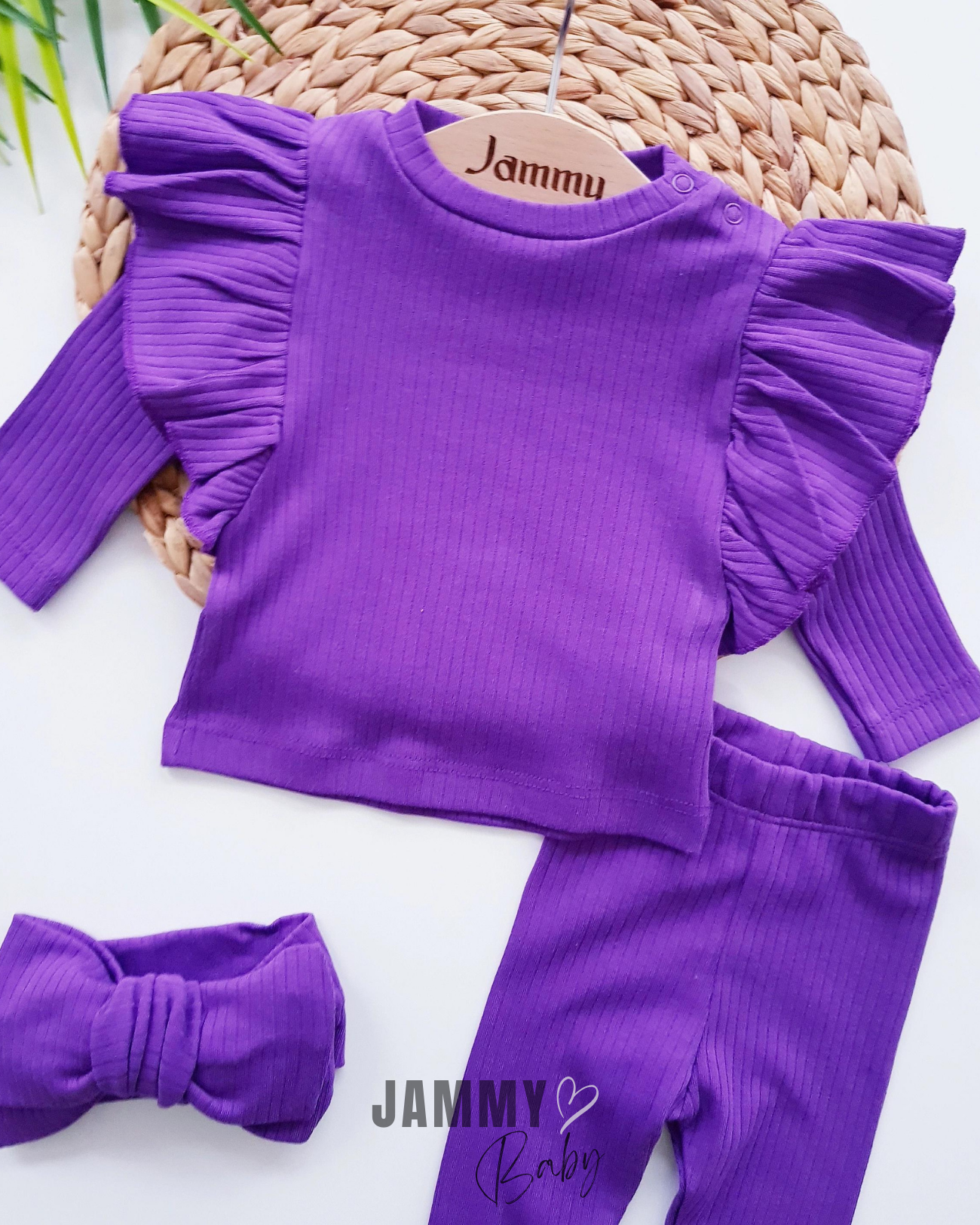 Elena Frilled XL Bandana Camisole 3-delige set-PAARS