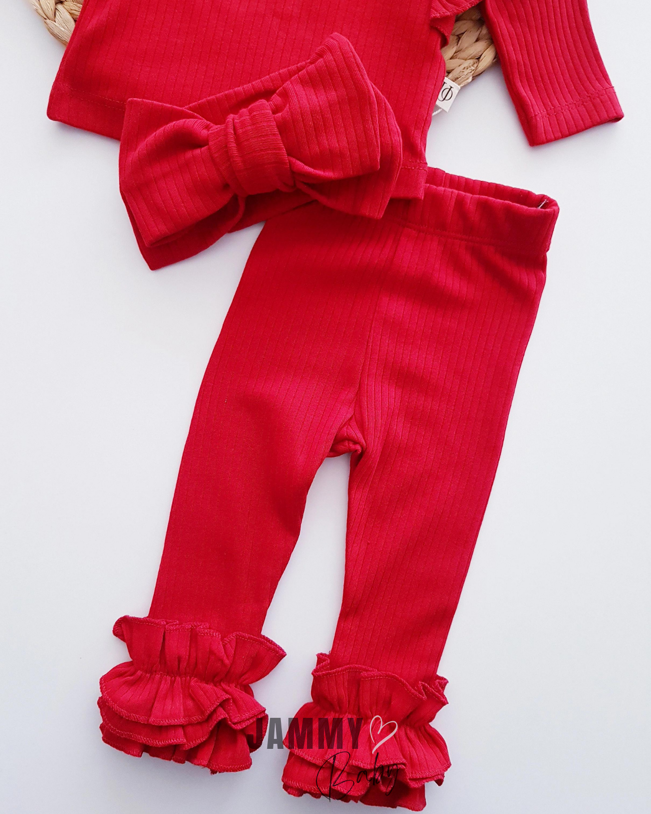 Elena Frilled XL Bandana Camisole 3-delige set - ROOD
