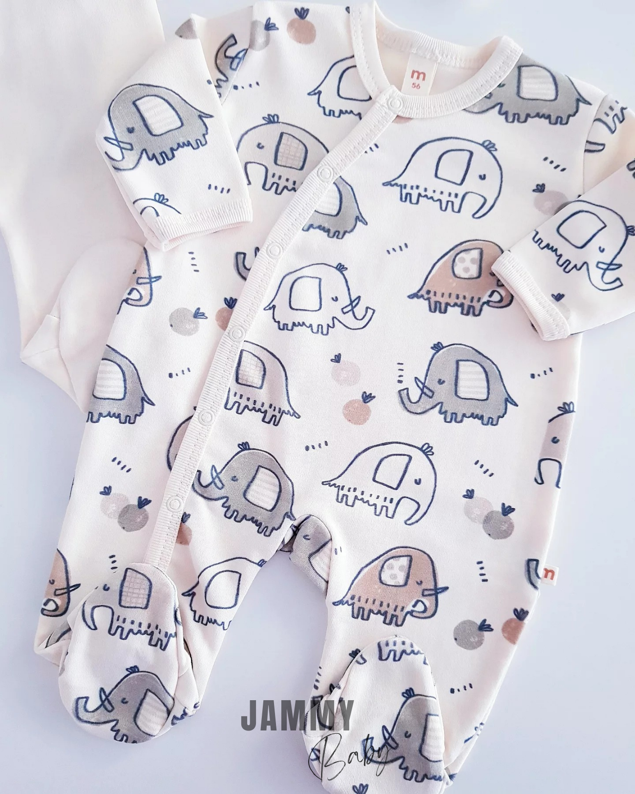 Olifant 2 Jumpsuits & 2 Hoeden Set - CRÈME