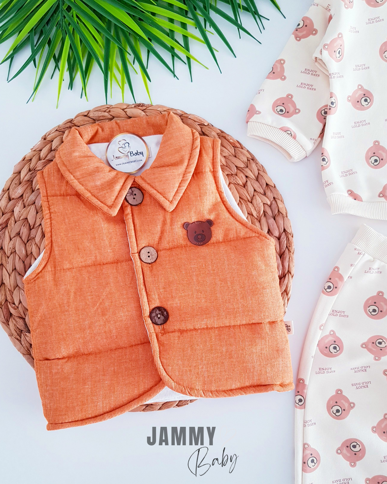 Enjoy Days Puffer Vest 3-delige set-ORANJE