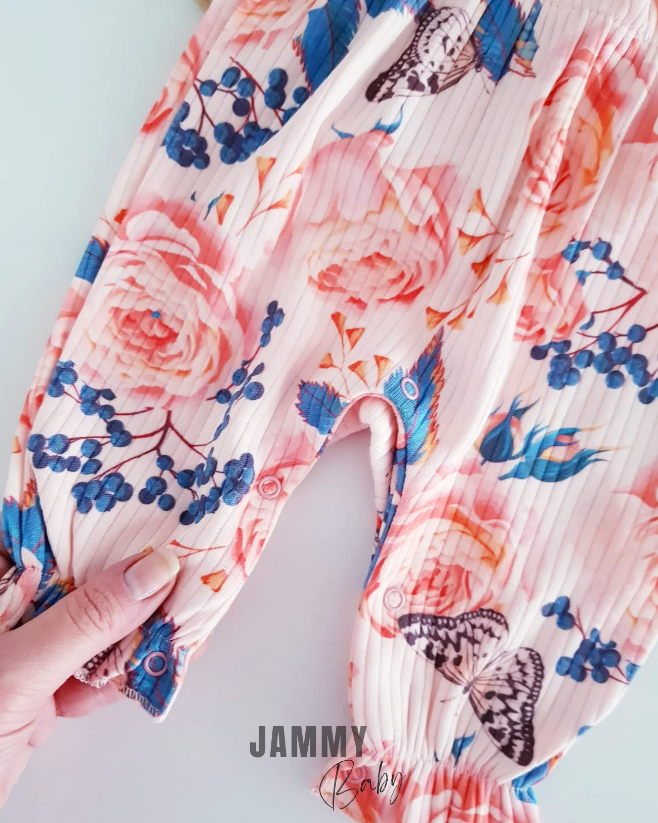 Fiore Floral Printed Camisole Bandana Jumpsuit Set-POWDER