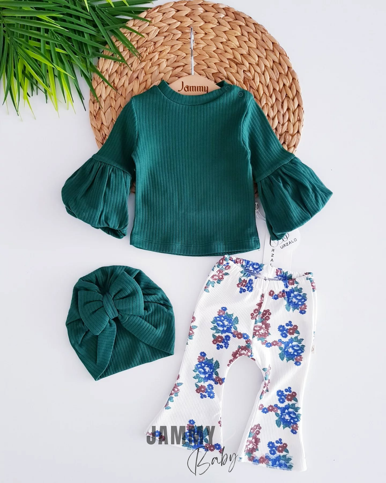 Ensemble de manchons à ballon Flor Bonnet-VERT ÉMERAUDE