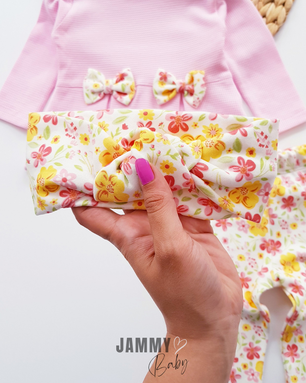 Seasonal Waffle Set with Flowers Bow - PINK