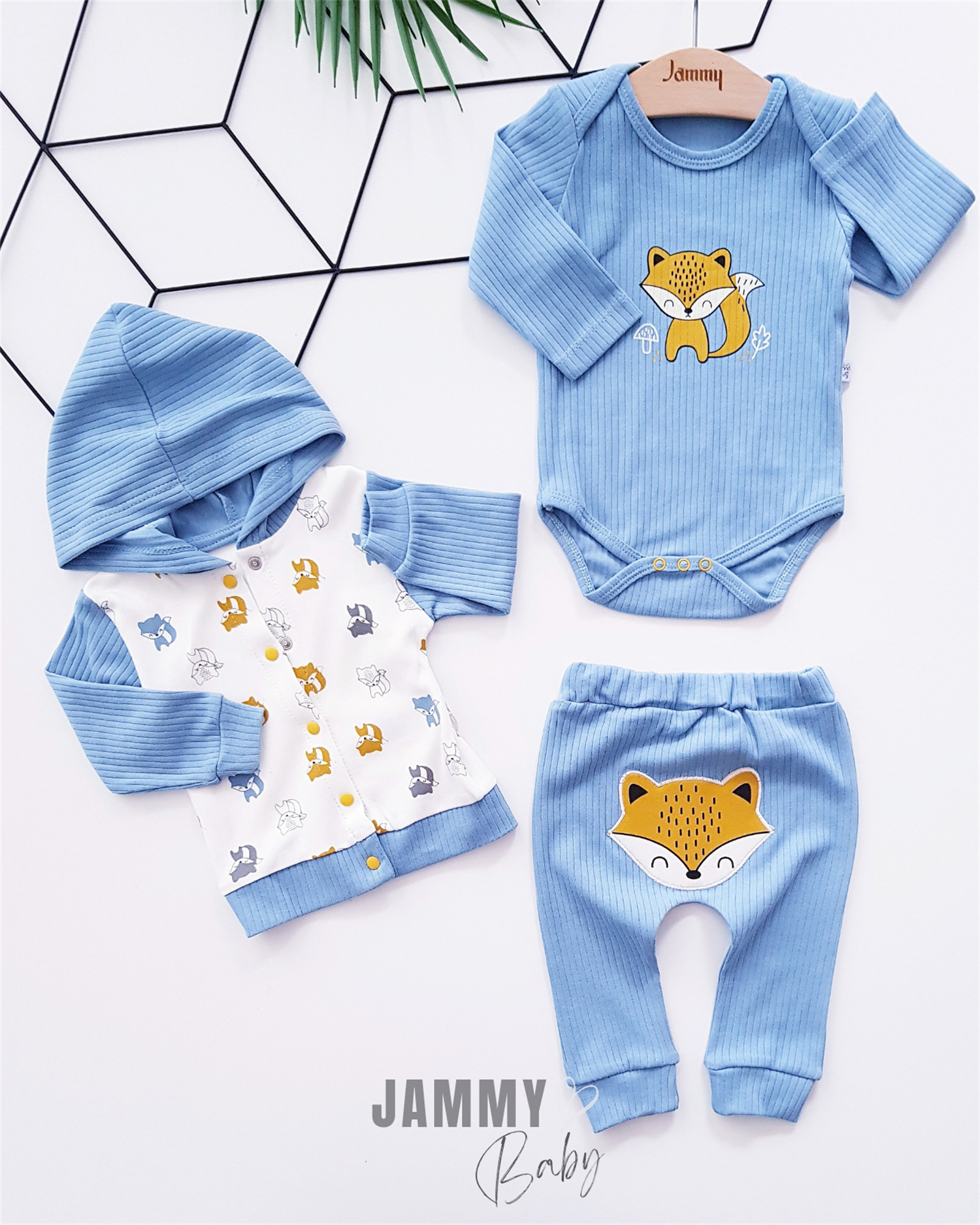 Fox Figured Vest 3-delige set-BLAUW