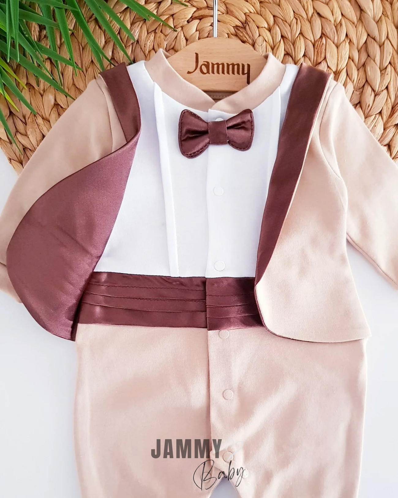 Frag satijnen tailleband strik seizoensgebonden jumpsuit-MILK COFFEE