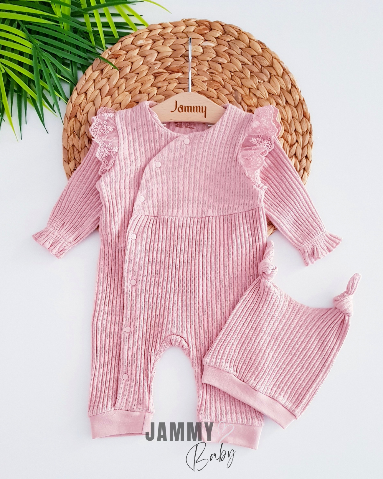 Freya Omuz Dantel Şapka Tulum Takımı-DRY ROSE