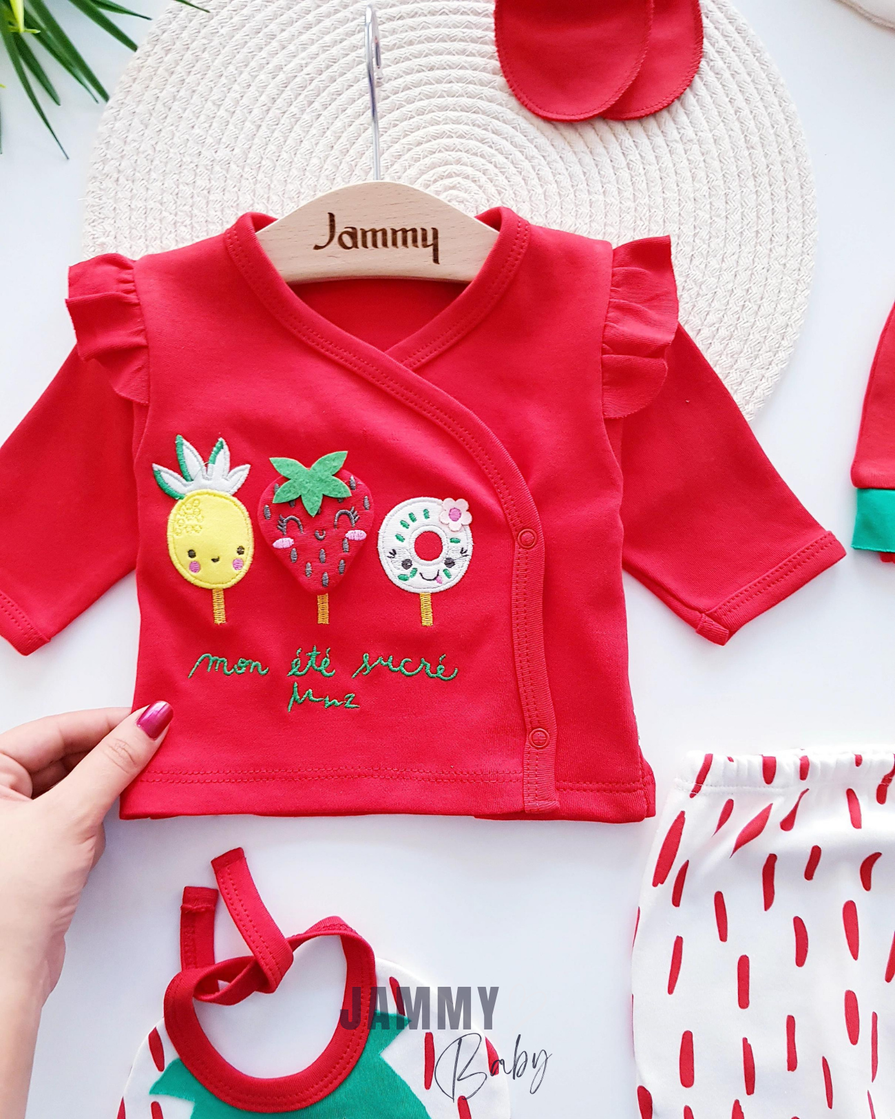 Fruit 5 Parça Yenidoğan Seti-KIRMIZI