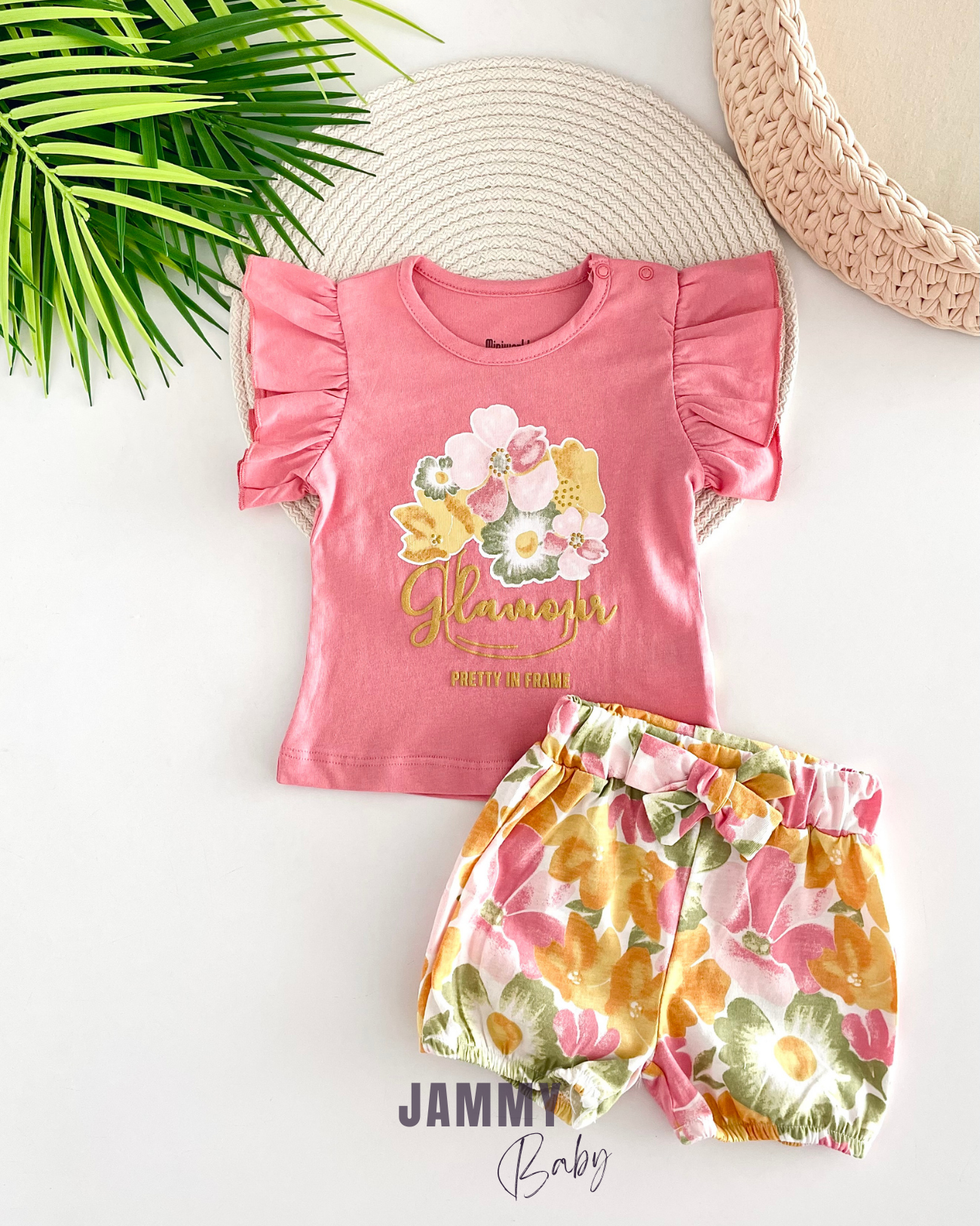 Garden Shorts 2-Piece Set - SOFT DRIED ROSE
