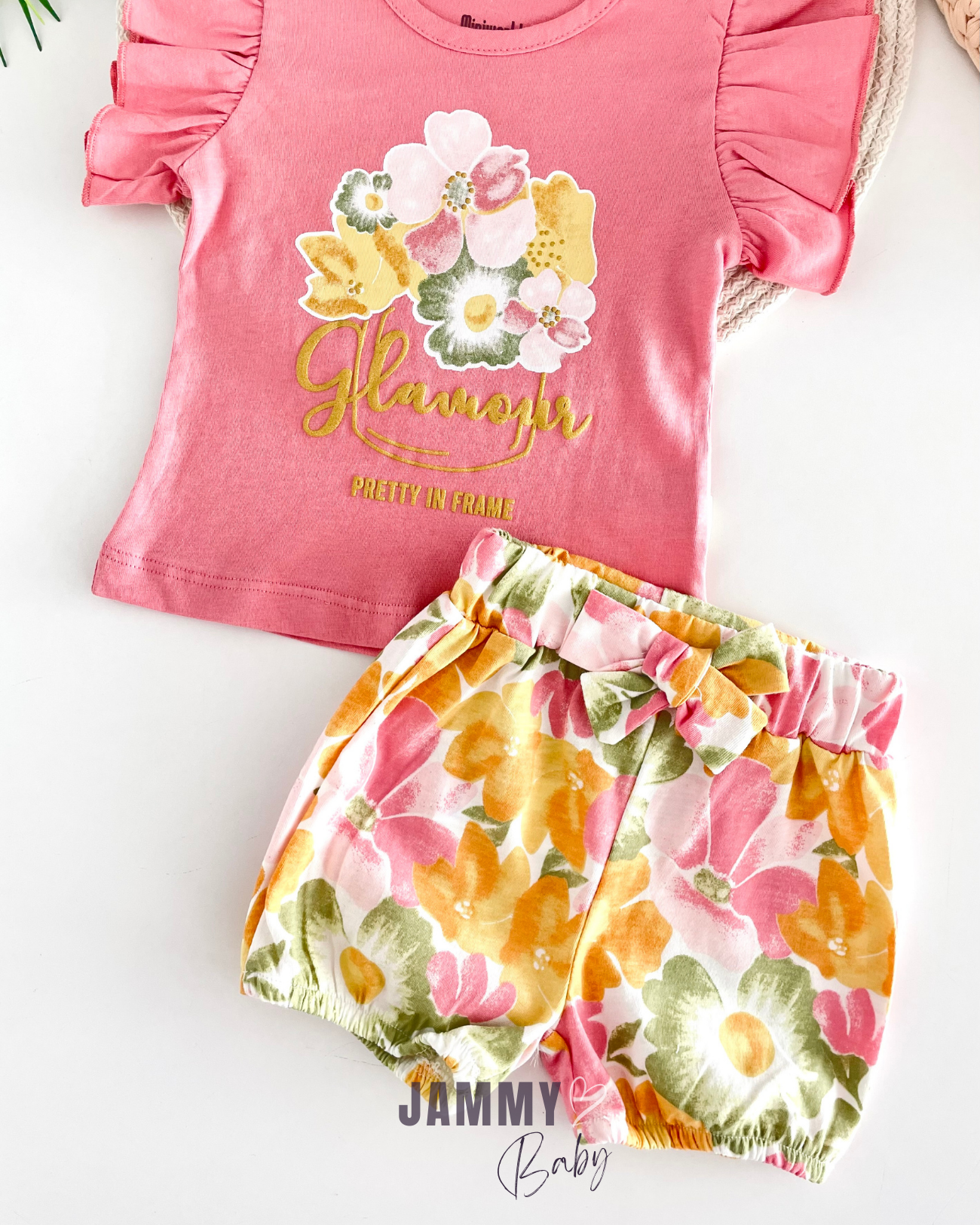 Garden Shorts 2-Piece Set - SOFT DRIED ROSE