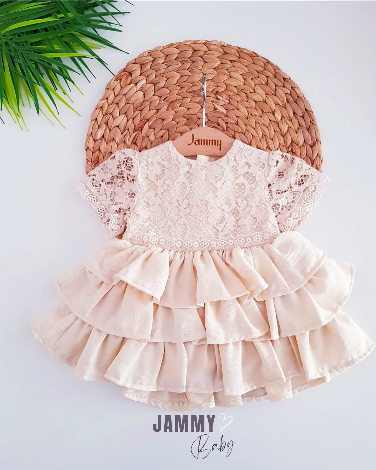 Gisella gelaagde rok met kanten details - crème