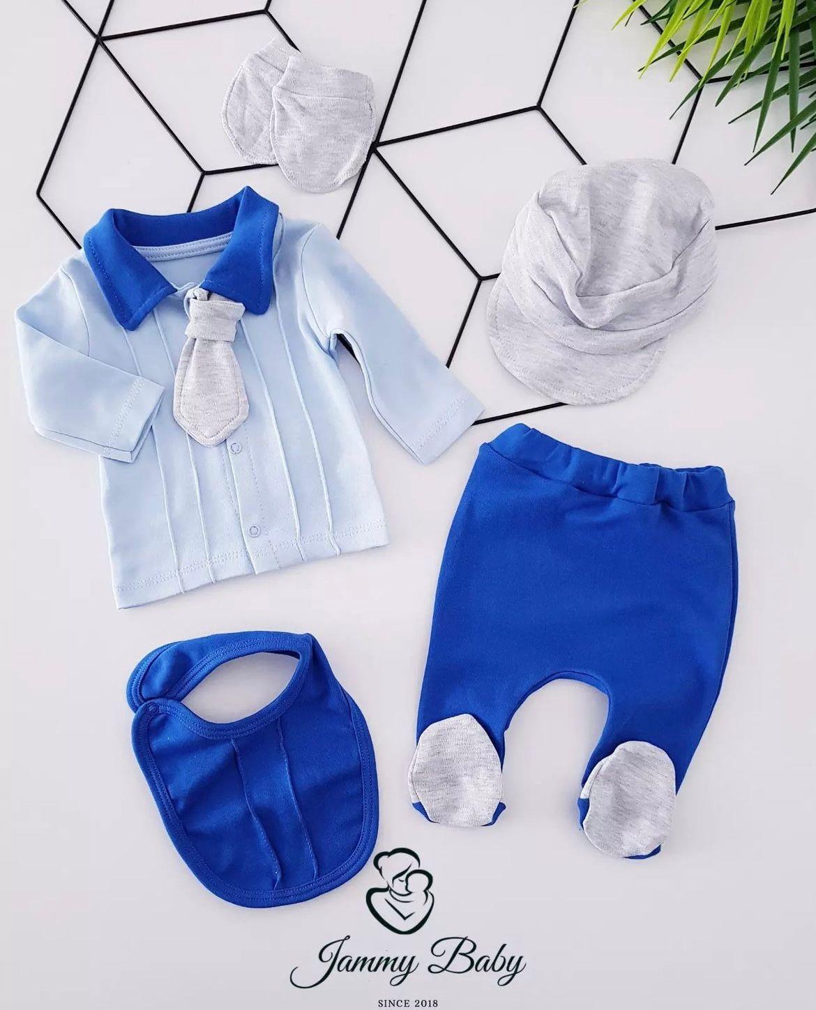 Tuxedo 5-Piece Newborn Set-LIGHT BLUE