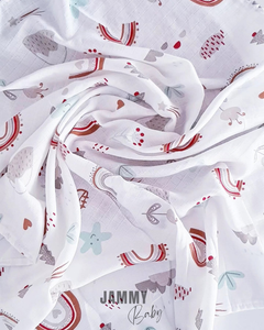 Rainbow Patterned Muslin Blanket