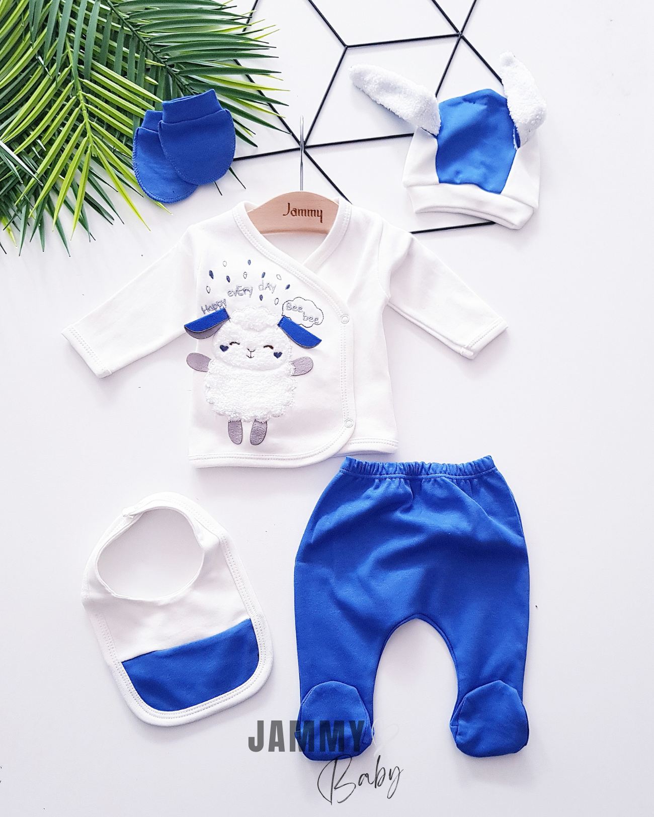 Happy Every Day Newborn Set of 5- SAKS BLUE