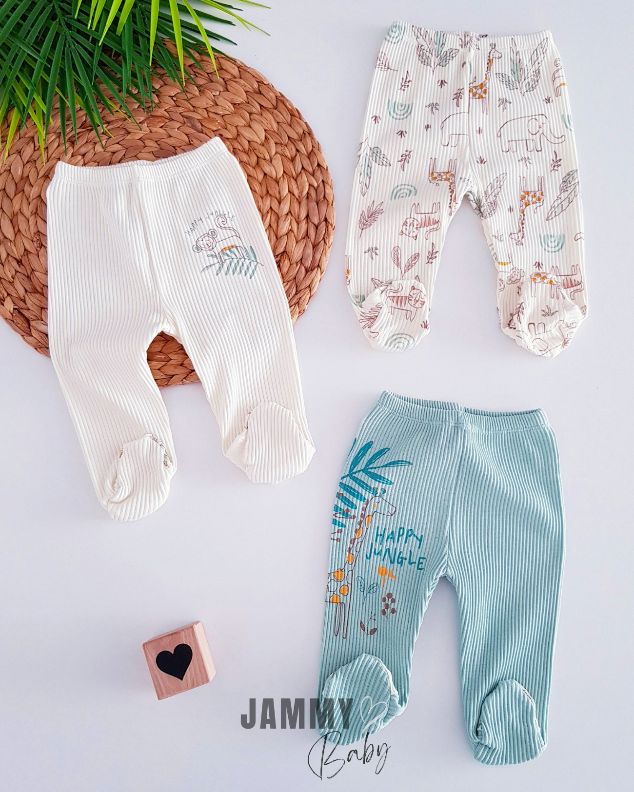 Happy Jungle Camisole 3-delige broekset-CRÈME