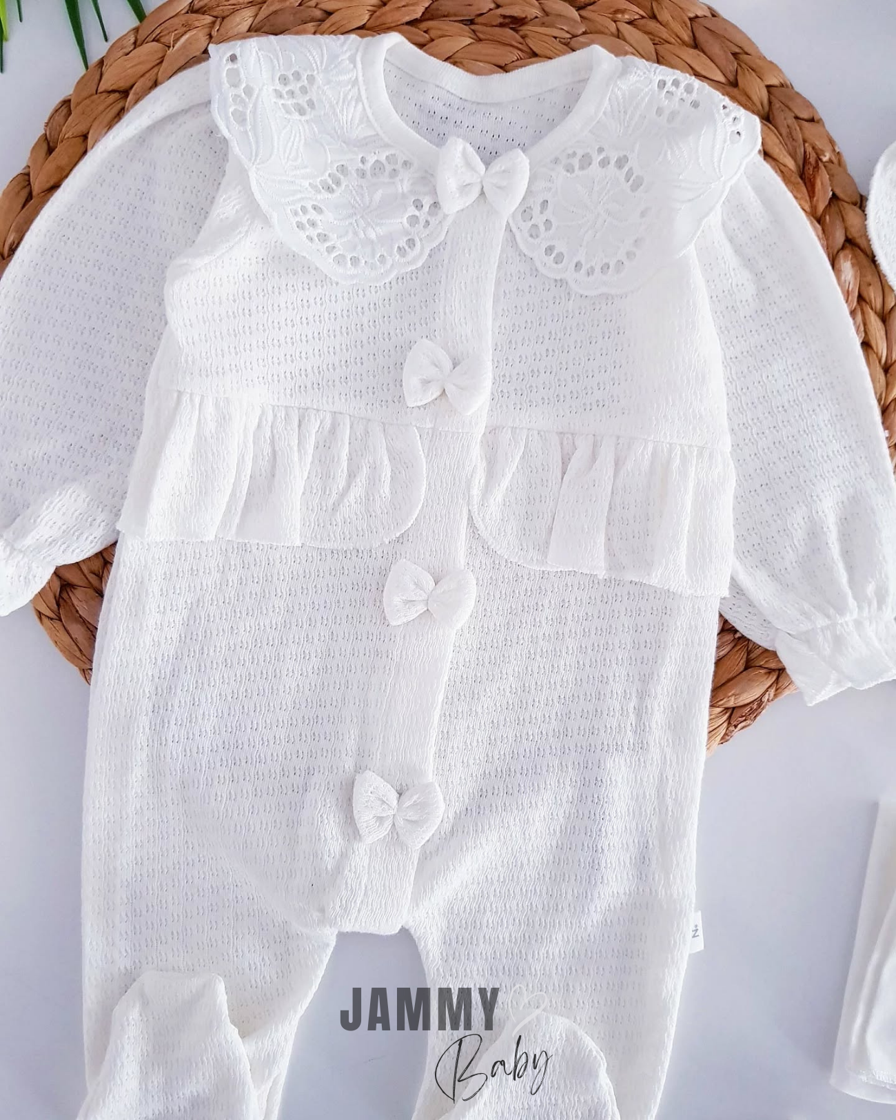 İsabella Jacquard Sommer 10-teiliges Neugeborenen-Set-WEISS