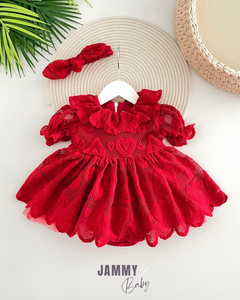 Jessica Kalp Desenli Kısakol Bodysuit Elbise-KIRMIZI