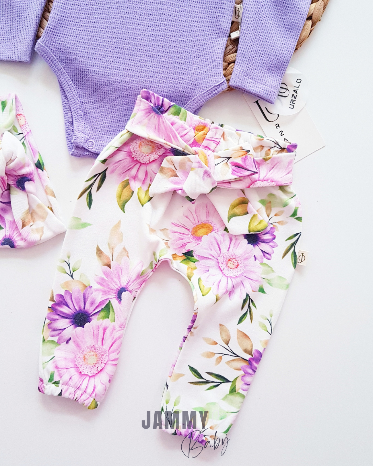 Juana Flower Design Ballonmouwset-LILA