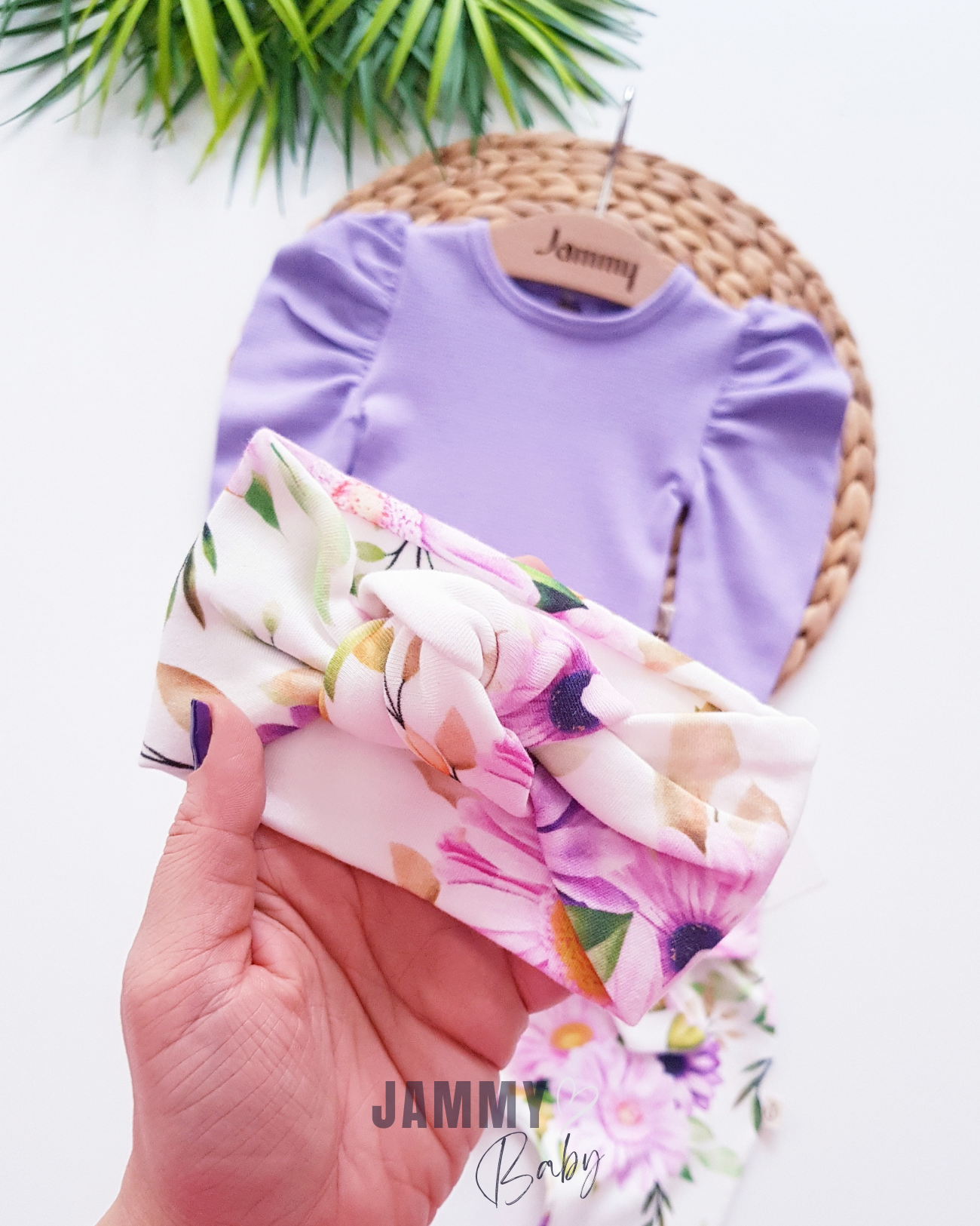 Juana Flower Design Ballonmouwset-LILA