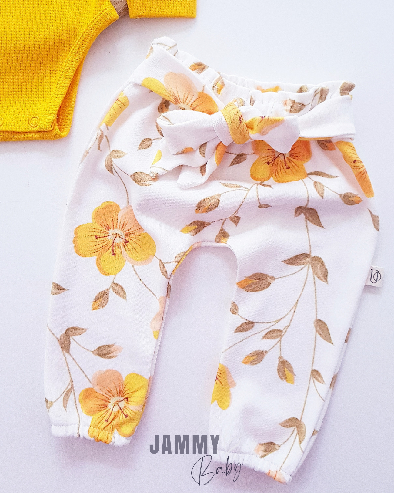 Juana Floral Design Balloon Sleeve Set-YELLOW