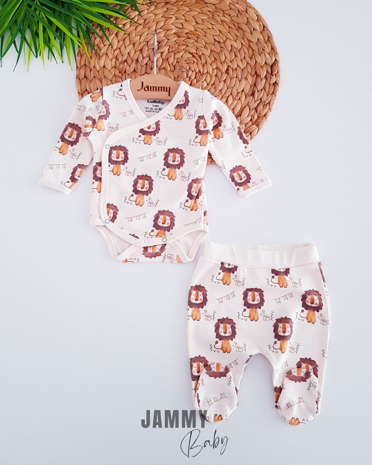 Lion Bodysuit 2 Piece Set-CREAM
