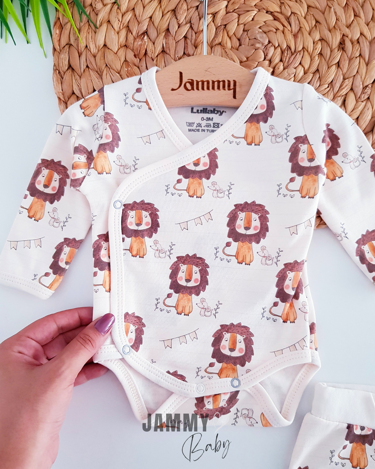 Lion Bodysuit 2 Piece Set-CREAM