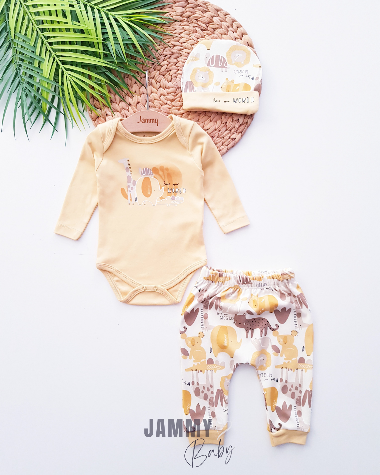 Love Our World Hat Set-SOFT MUSTARD