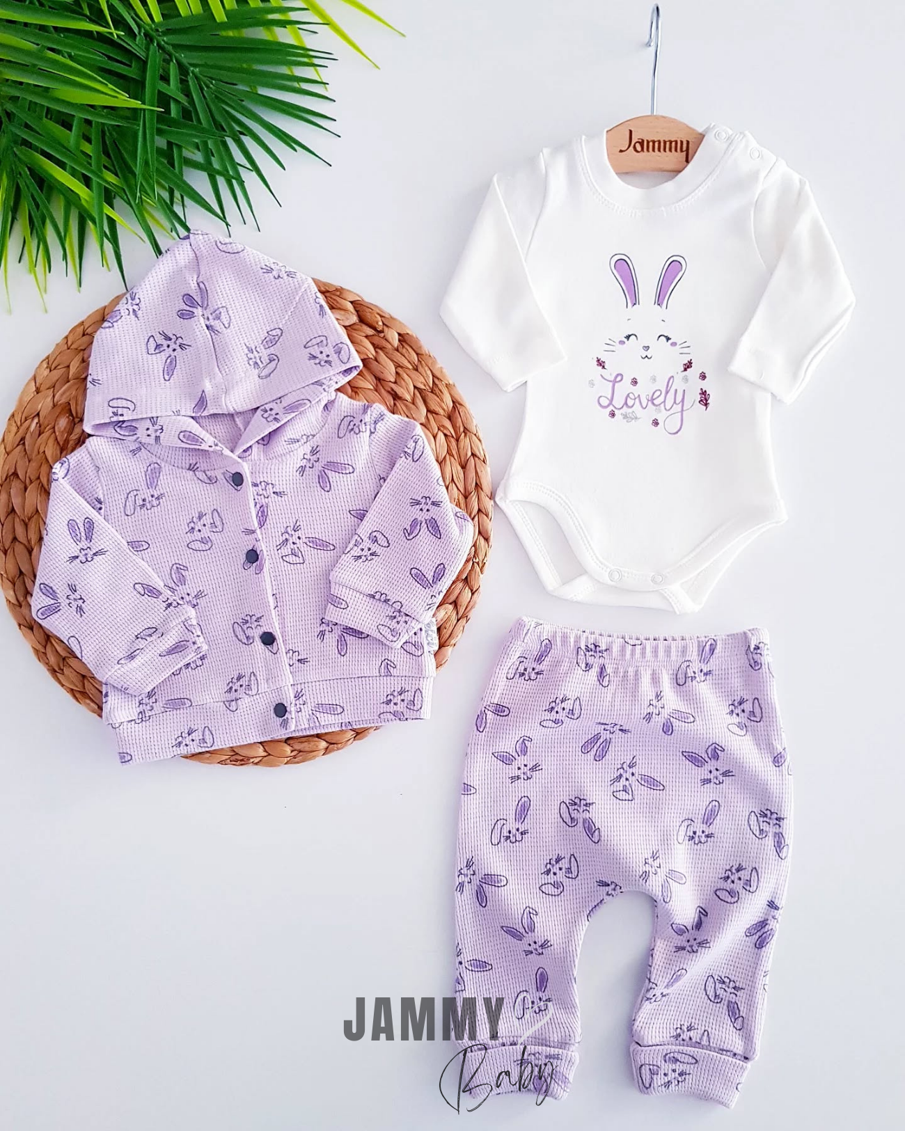 Lovely Rabbits 3 Piece Set-PINK