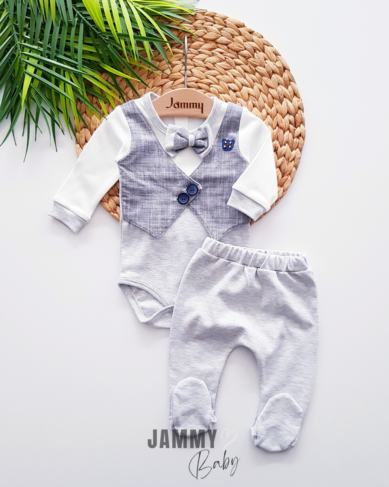 Lowell Vest Detailed Seasonal 2-Piece Set-GRAY