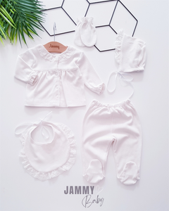 Luce Lacy 5 Piece Newborn Set-ECRU
