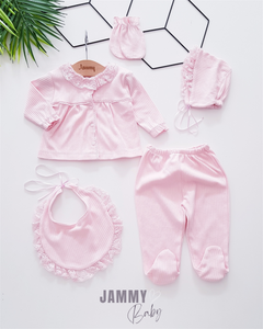 Luce Lacy 5 Piece Newborn Set-PINK