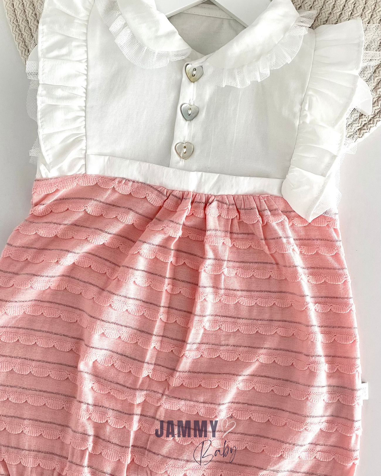 Lulu Glittery Baby Collar Barbatos Jumpsuit-SALMON