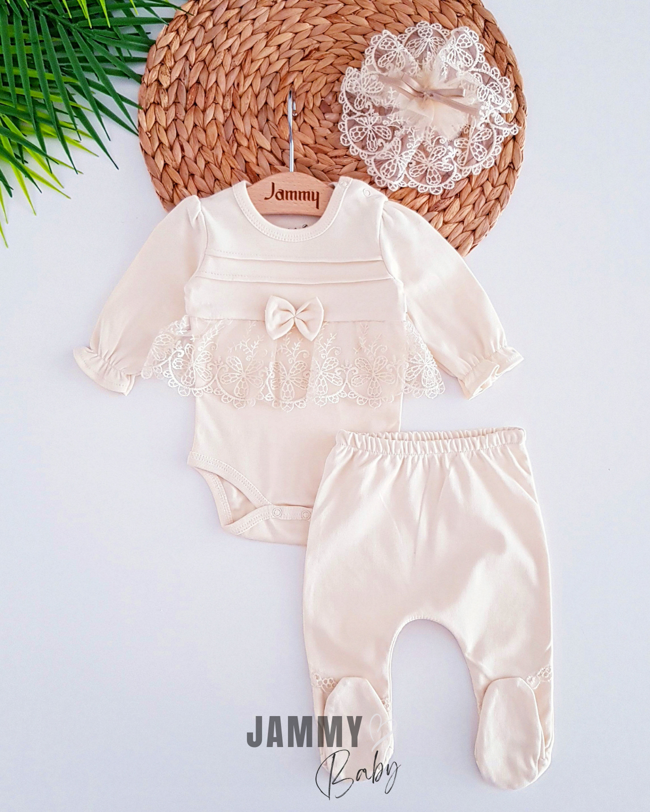 Marliana Lace Bandana Set-CREAM