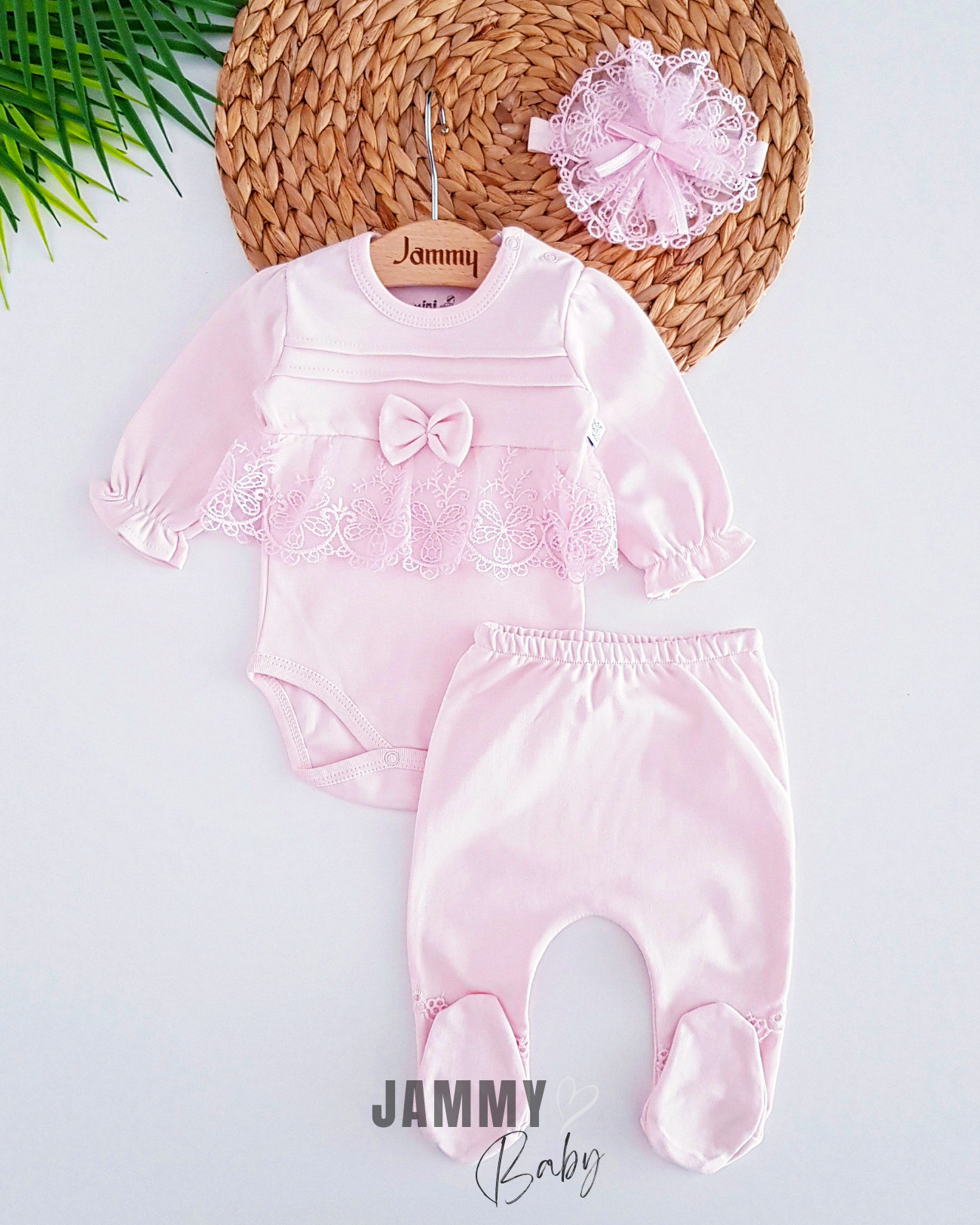 Marliana Lace Bandana Set-PINK