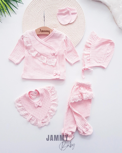 Mathilda Laura 5 Piece Newborn Set with Hat-PUDRA