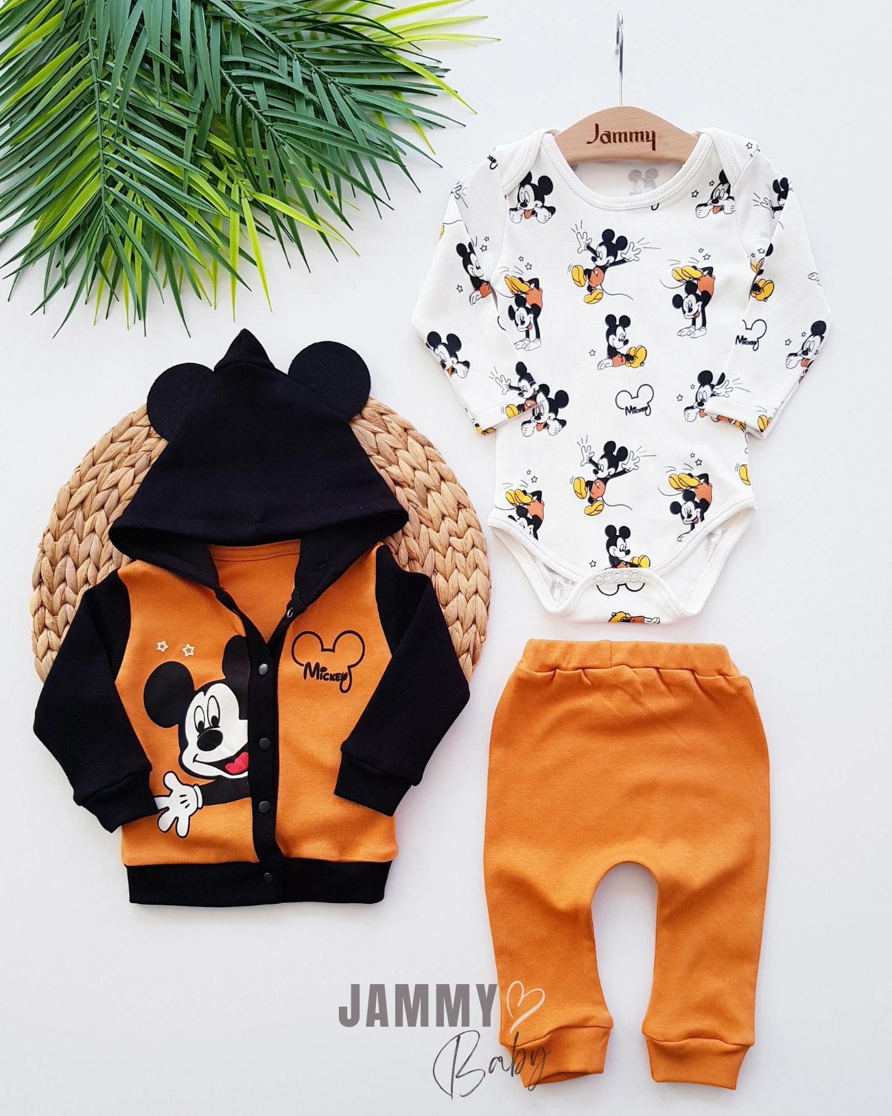 Mickey Mouse Cardigan Suit-CAMEL