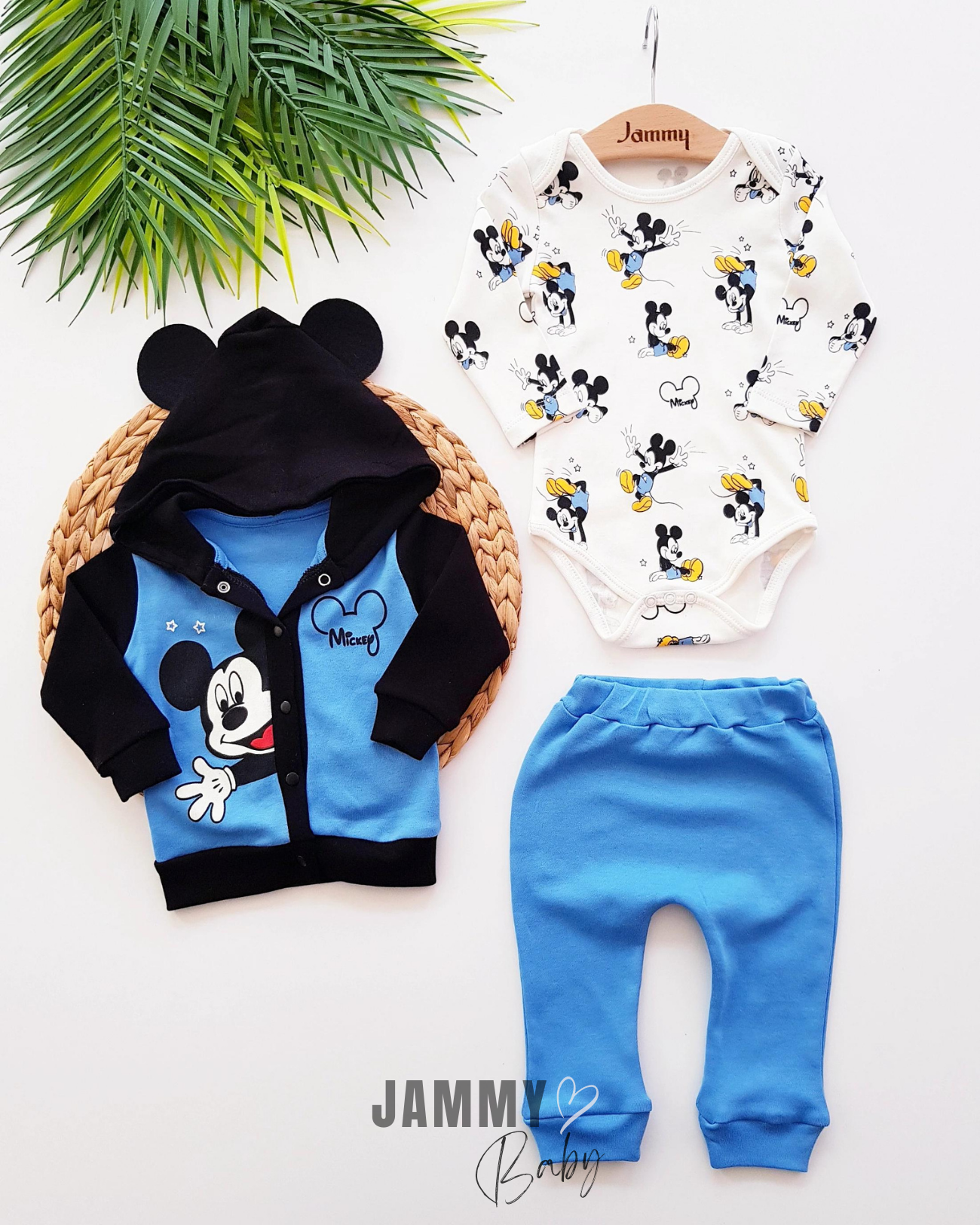 Mickey Mouse Cardigan Suit-BLUE