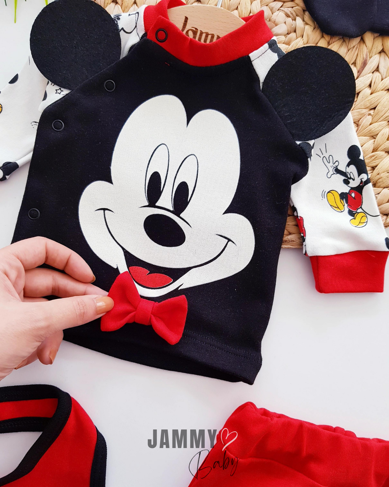 Mickey Themed 5 Piece Newborn Set-RED