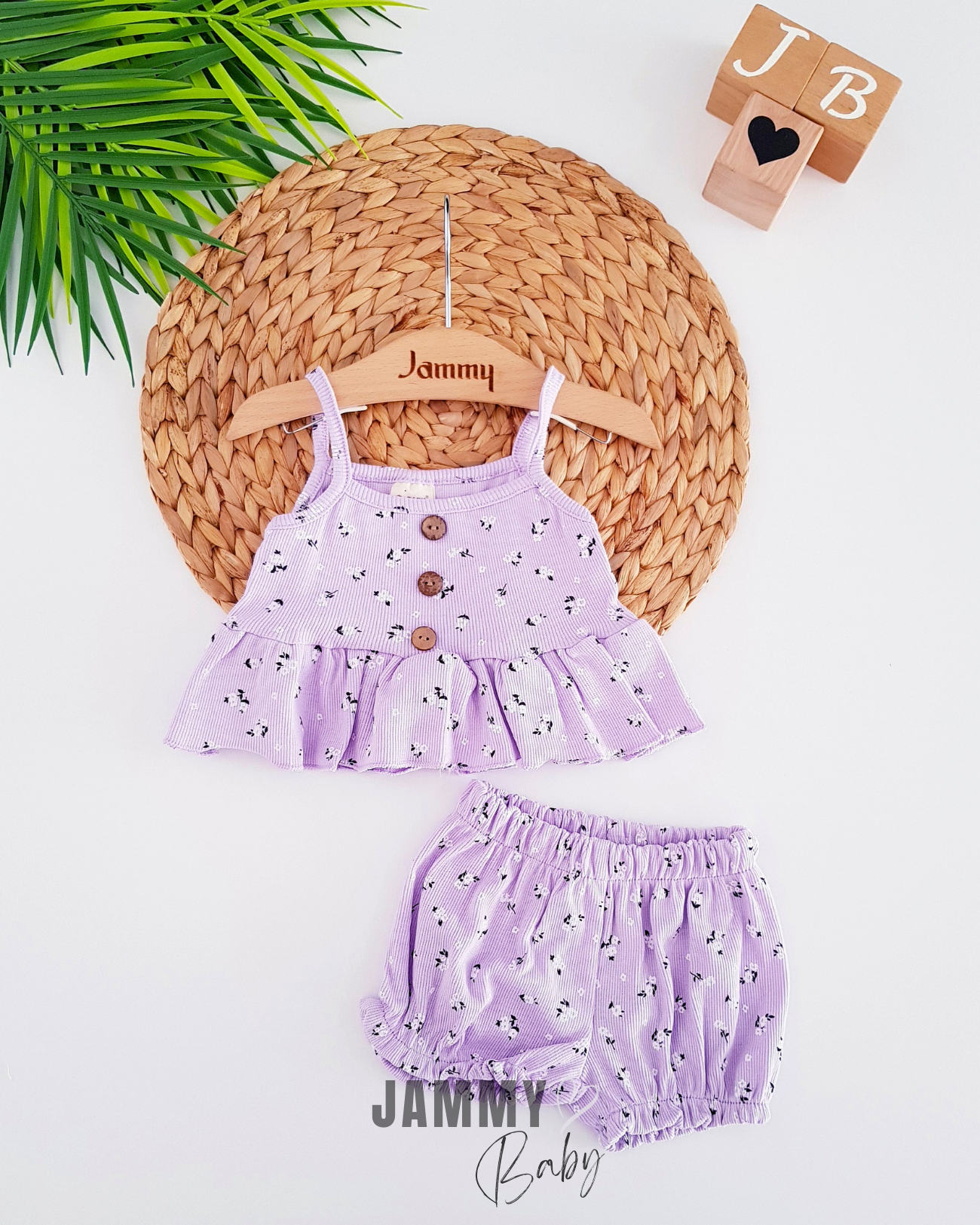Tiny Flowers Camisole Set-Lilac