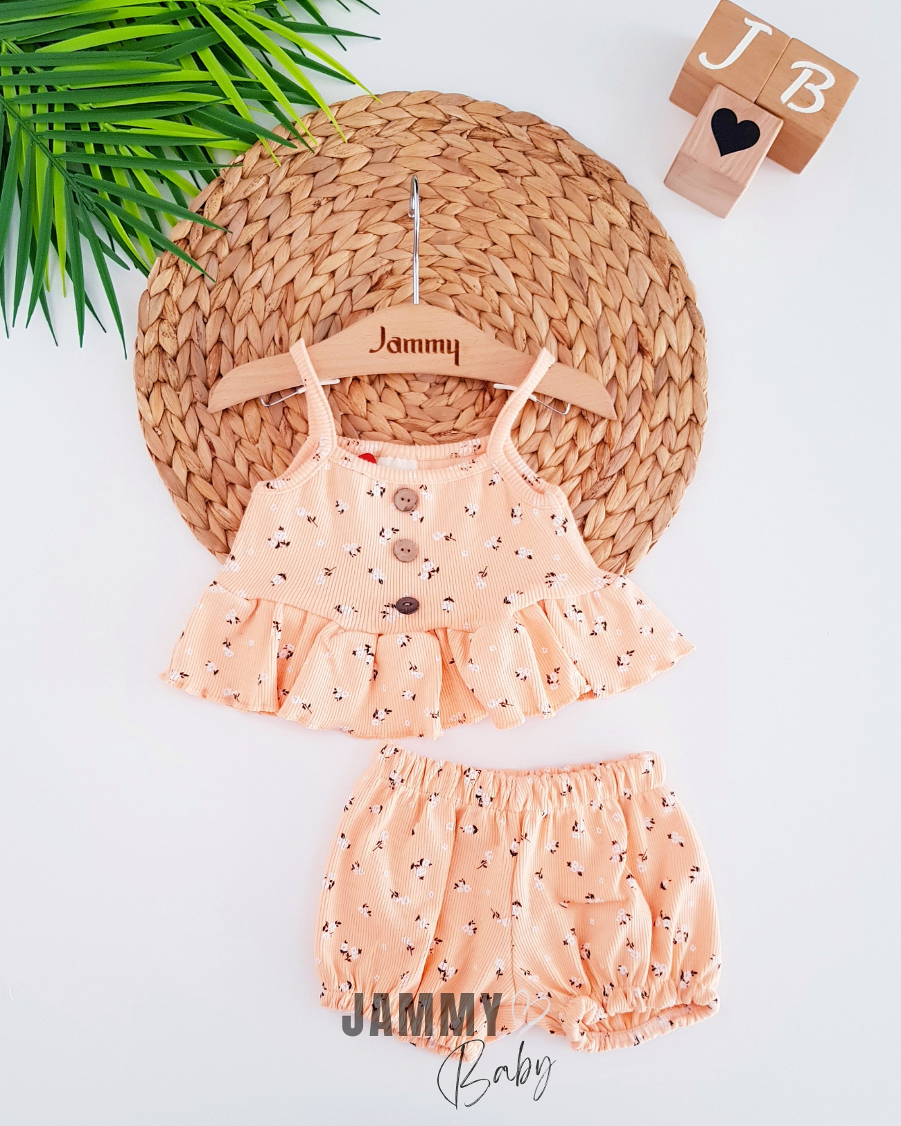 Tiny Flowers Camisole Set-Powder