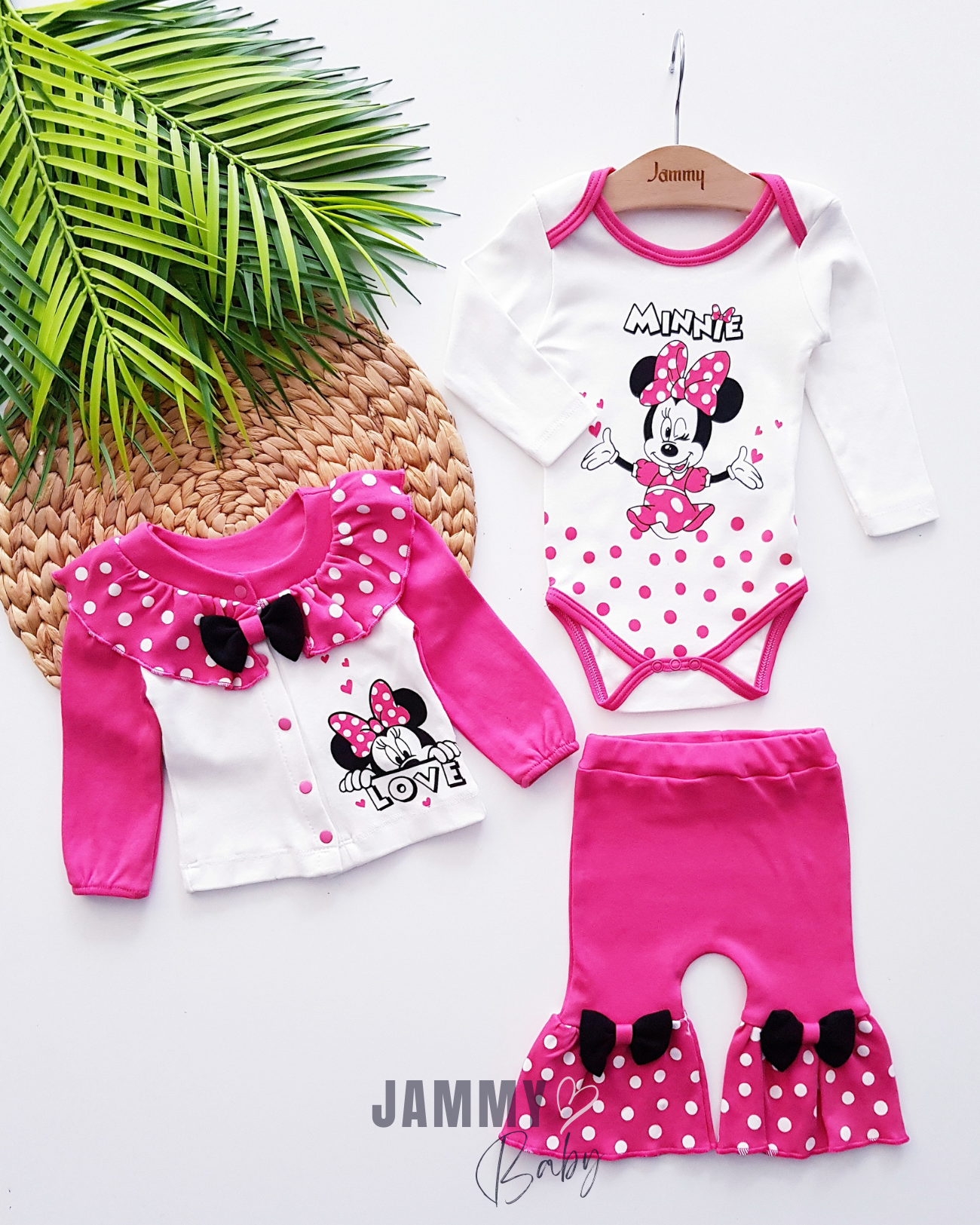 Minnie Mouse Kloş Hırka Takımı - ŞEKER PEMBE